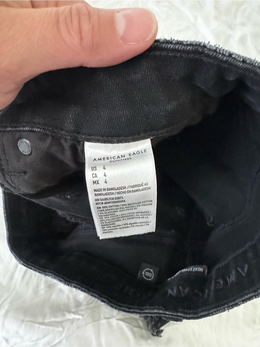 American Eagle Outfitters Black Distressed Denim Cutoff Shorts - Picture 3 of 3